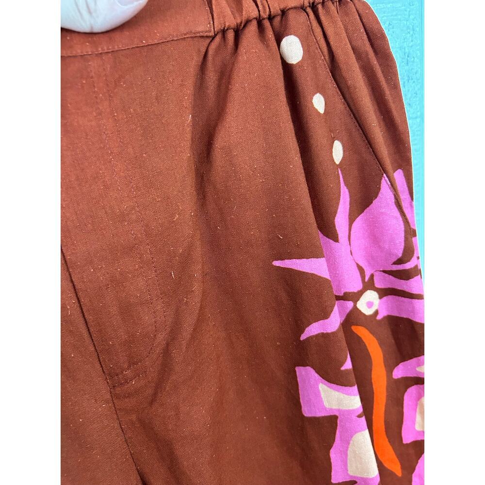 Crosby by Mollie Burch XS Tropical Palm Print Linen Blend Pants Boho - Picture 7 of 11